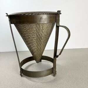 Vintage Cone Colander Strainer Sieve Stand Farmhouse  detachable Junkin Decor